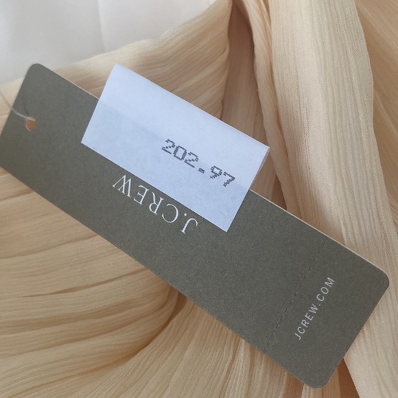 Champagne Colored J.Crew Chiffon Cara Dress Size 12 NWT - Picture 7 of 9